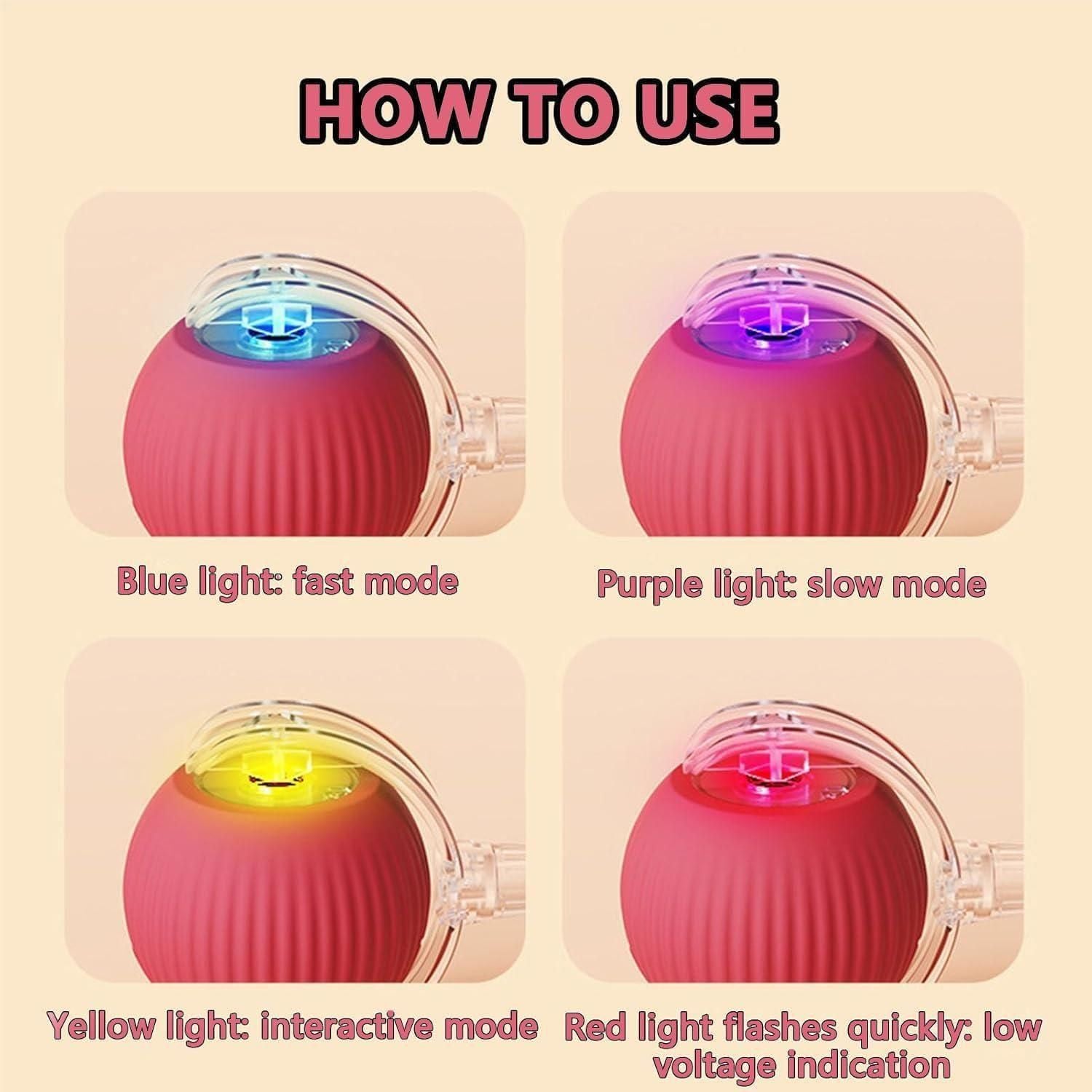 PeekaBOO Play 360° LED Self‑Rolling Pet Ball